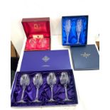 Selection of cased crystal glasses includes Rockingham, Eddinburgh etc