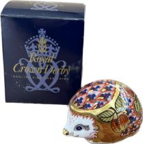 Royal Crown Derby paperweight, hedgehog, with box