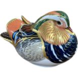 Royal Crown Derby paperweight, duck, no box, silver stopper