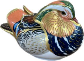 Royal Crown Derby paperweight, duck, no box, silver stopper