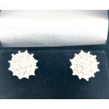 9ct gold and diamond flower earrings