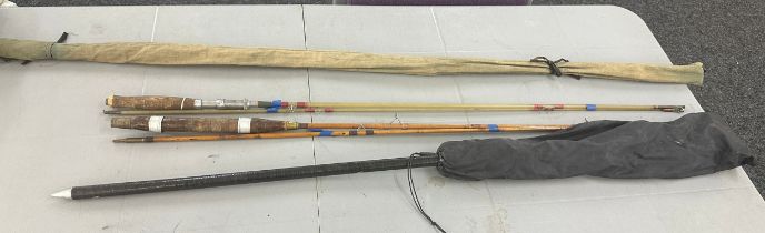 Selection of vintage fishing rods