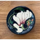 Hand painted Moorcroft pin tray measures approx 5 inches diameter