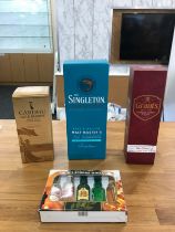 Selection of Scotch whisky to include Grants 70cl, The Singleton 700ml, Cardhu gold reserve 70cl and