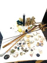 Large selection of miscellaneous includes candle stick, bears, fencing swords etc