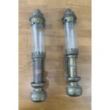 Pair of antique brass light fittings