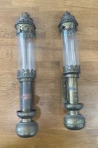 Pair of antique brass light fittings