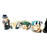 Selection of 4 vintage toby jugs includes The cavalier, The falconer, apothecary and Winston