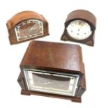 Selection of vintage mantel clocks all three key hole two with pendulum- all untested spares and