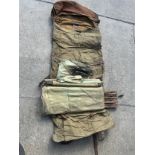 Army camp bed with a burberry sleep bag