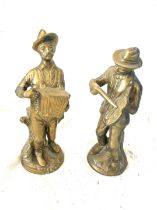 2 Vintage brass music men figures height approximately 11 inches