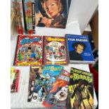 Large selection of vintage childrens annuals, learning story books, comics etc