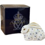 Royal Crown Derby paperweight, bunny, with box