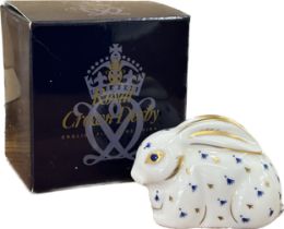 Royal Crown Derby paperweight, bunny, with box