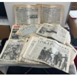 Large selection of vintage newspapers to include The Daily Mirror, Leicester Mercury By Gone