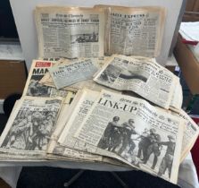 Large selection of vintage newspapers to include The Daily Mirror, Leicester Mercury By Gone