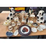 Large selection of assorted pottery to include Shelley, Crown Devon, Denby, Royal Doulton etc