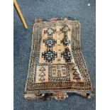 Vintage lounge rug measures approximately 57 inches long 35.5 inches wide