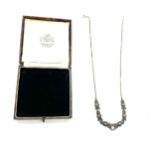 Silver marcasite and pearl necklace with case marked 935