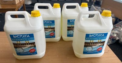Four 5L bottles of Bactosol a Beerline disinfectant cleaner- expired