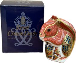 Royal Crown Derby paperweight, squirrel, with box