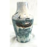 Cobridge Stoneware Gull Rock Design Vase 16.5cm tall