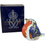 Royal Crown Derby paperweight, Robin, with box