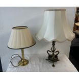 2 Vintage brass base lamps, untested