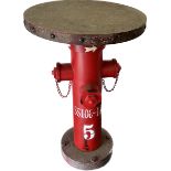 Novelty fire hydrant lamp table, overall height 31 inches, Diameter of top 20 inches