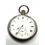 Silver waltham u.s.a open face pocket watch the watch is ticking