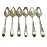 6 antique georgian silver tea spoons