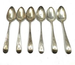6 antique georgian silver tea spoons