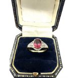 18ct gold diamond and tourmaline ring (4g)