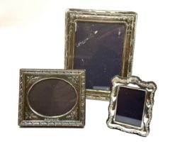 3 vintage silver picture frames largest measures approx 15cm by 11cm