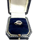 9ct Gold Sapphire & Diamond Halo Ring (1.8g)