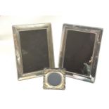 3 vintage silver picture frames largest measures approx 18cm by 13cm