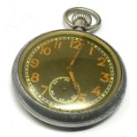 military ww2 open face pocket watch the watch is not ticking balance spins