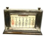 Antique W J Myatt Sterling Silver Desk Perpetual Calendar measures approx 21cm wide by height 14cm