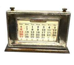 Antique W J Myatt Sterling Silver Desk Perpetual Calendar measures approx 21cm wide by height 14cm