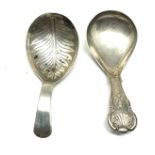 2 antique silver tea caddy spoons