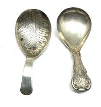 2 antique silver tea caddy spoons