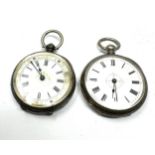 2 antique silver fob watches both untested