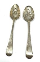 Pair of georgian silver berry spoons london silver hallmarks