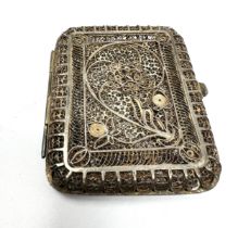 Silver filigree cigarette case