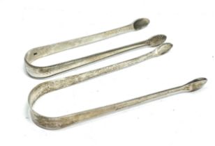 2 georgian silver sugar tongs