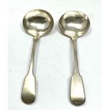 Pair of georgian silver ladle spoons