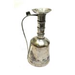 silver & niello oil flask measures height 11cm xrt tested as silver