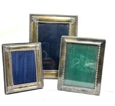 3 vintage silver picture frames largest measures approx 20cm by 15cm