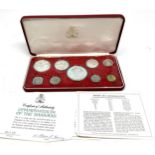 1974 boxed franklin mint commonwealth of the bahamas set of coins