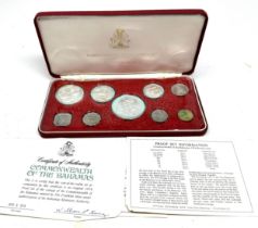 1974 boxed franklin mint commonwealth of the bahamas set of coins